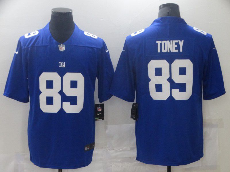 Men New York Giants #89 Toney Blue Nike Vapor Untouchable Limited 2021 NFL Jersey
